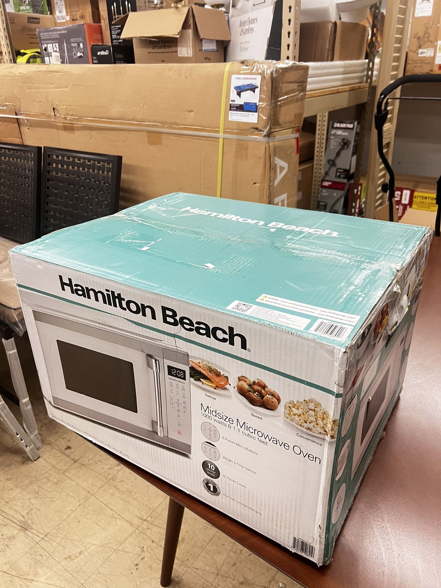 ✨ 1.1 Cu. Ft. Stainless Steel Countertop Microwave Oven – 1000W Power, New in Box 🍽️ 