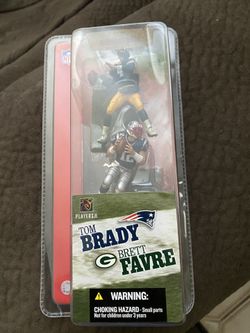 Tom Brady and Brett Favre together in this rare small McFarland figurine.... goes for 30 but I am willing to sell it for 20