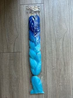 Blue braiding hair
