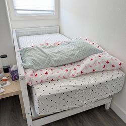 Wood Twin Daybed Frame With Mattress and Box Spring 