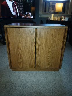 90s Sauder Cassette Tape Storage Cabinet,Retro Media Organizer, Oak Finnish