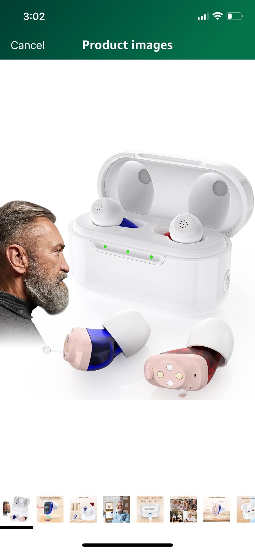 Rechargeable OTC Hearing Aids for Seniors - 16 Channels & 4 Modes Hearing Amplifier with Noise Cancelling, Invisible In-Ear Device with Charging Case