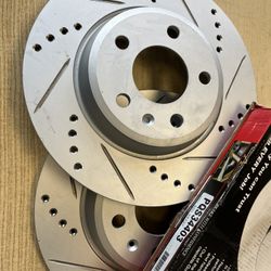Audi A4 Quattro 09-23 Rear Drill Slot Rotors Brake Pads