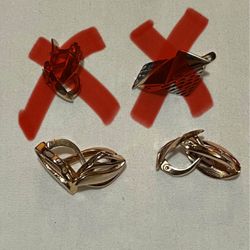 Two Sold!! Vintage 18k Gold Art Deco Ear Rings - 4 Pairs