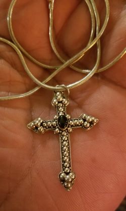 925 Cross Pendant with Chain 19"