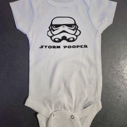 Star Wars "Storm Pooper" Baby Onesie Onepiece BodysBodysuit 0-3 Months Brand New