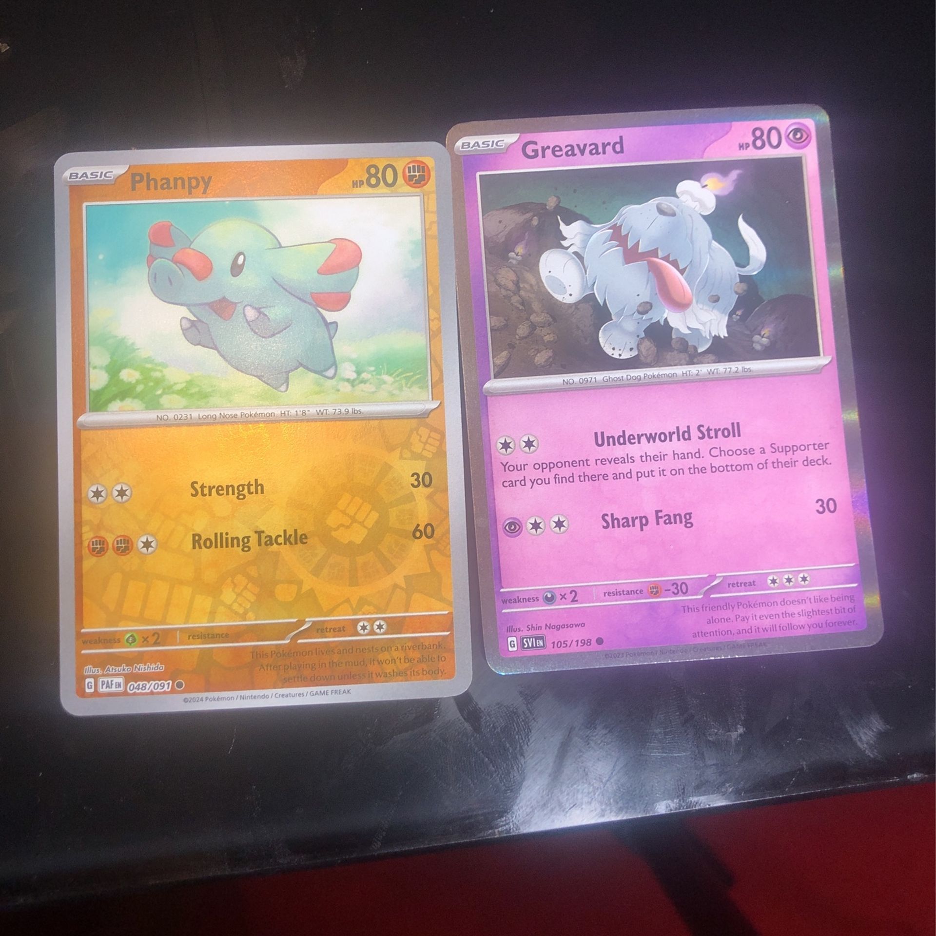 Phanpy And Greavard Pokémon Card Hp 80