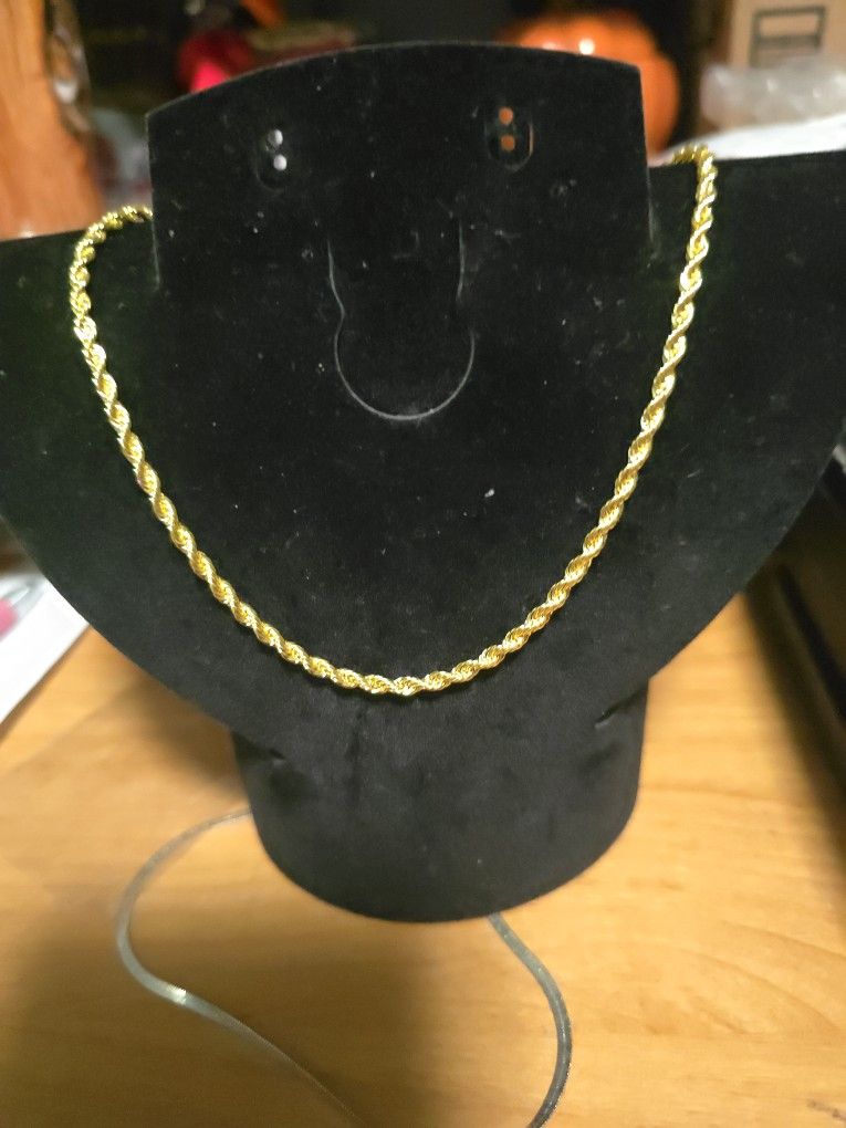 18 Inch Gold Plated Rope Chain 2mm