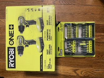 Brand New Ryobi Drill Set/with 70 Piece Bit Set