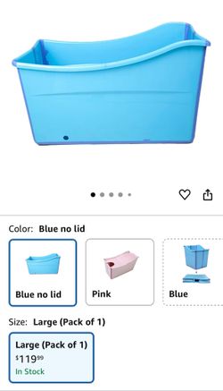 Large Blue Foldable Toddler Bath Tub 