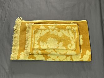 Cannon Monticello Towel, Hand Towel, Wash Cloth Set Sculpted Roses 70’s