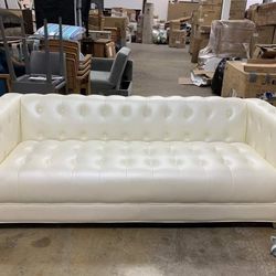 Chaviano Upholstered Tufted Living Room Set Pearl White Sofa and Loveseat WİTH İNTEREST FREE PAYMENT OPTİONS 