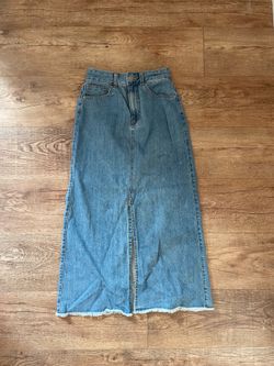 GU Denim Long Skirt from Japan, Size S, Narrow Slit in Front Middle