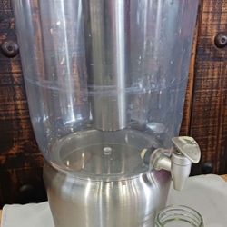 BIRDROCK HOME 3 Gallon Stainless Steel Beverage Dispenser with Ice Container.  Used,in good condition