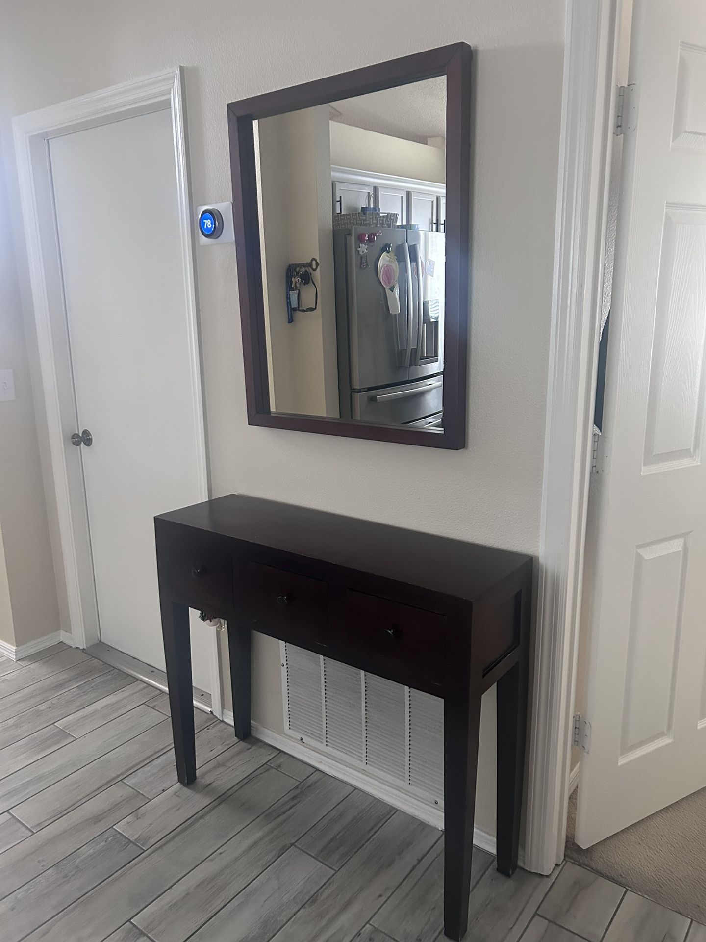 console table with mirror