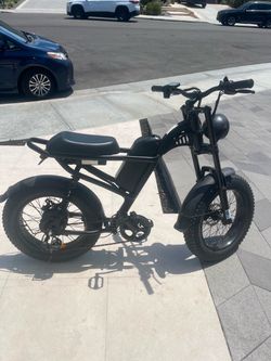 Moped-Style Fat Tire Electric Bike-Full Suspension & Long Seat