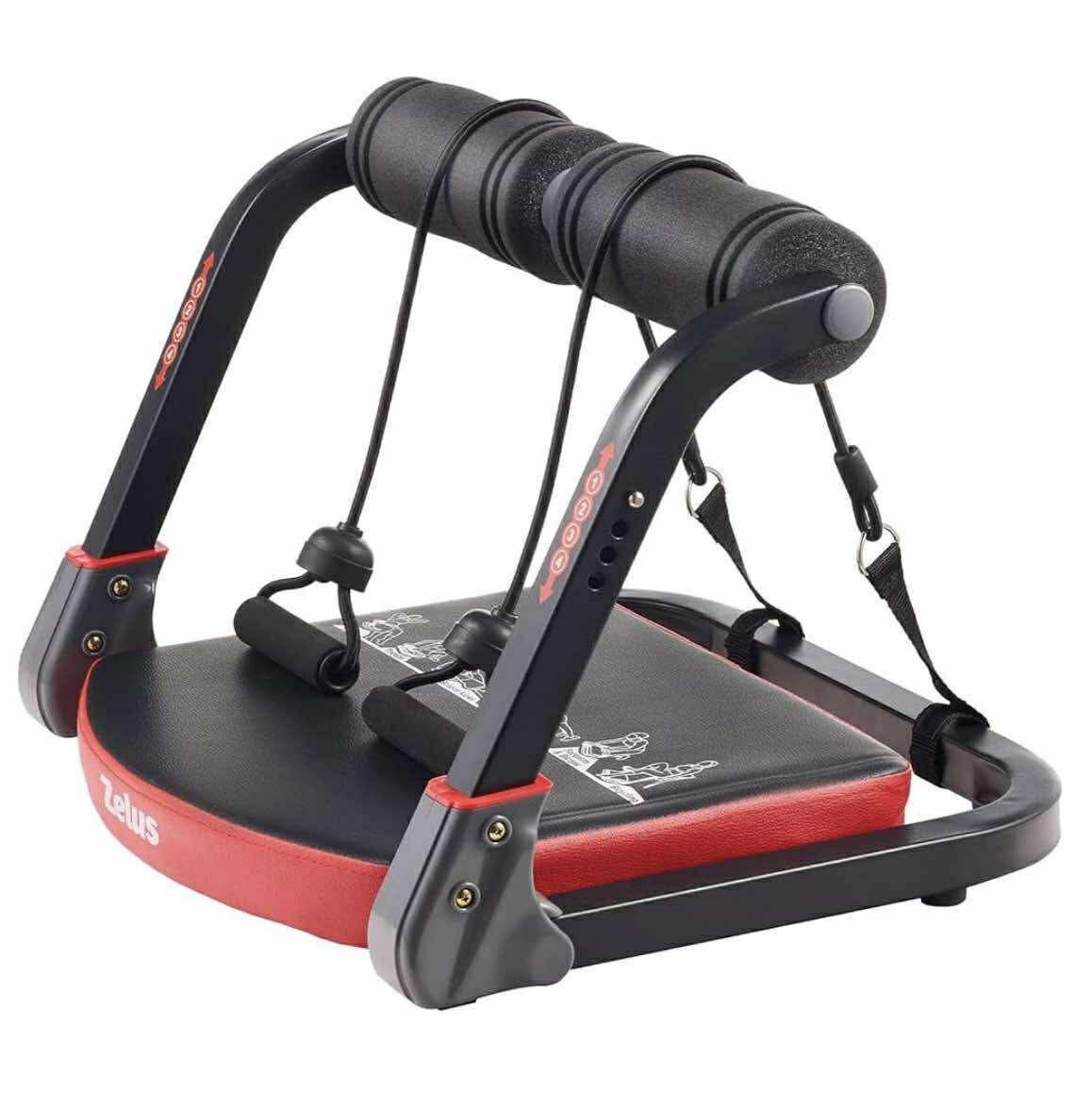 ZELUS Ab Machine with Resistance Bands for Home Gym, 2 in 1 Ab Workout Equipment with Rebound Assist 4 Intensities, Core Strength Trainer Whole Body E