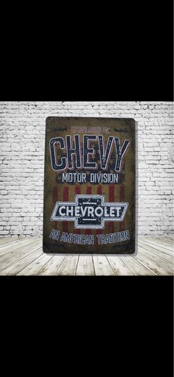 Chevrolet Vintage Style Antique Collectible Tin Metal Sign Wall Decor