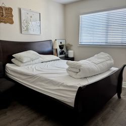Queen Bed + Night Stand + free Mattress