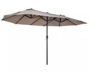 Outsunny 15 ft. Steel Rectangular Outdoor Umbrella