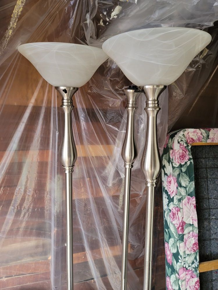 Tall Silver Lamps