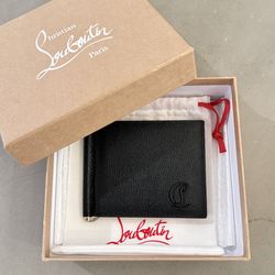 Christian Louboutin leather money clip wallet