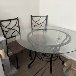 Glass Table With 4 Chairs 