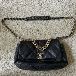 authentic chanel quilted bag leather