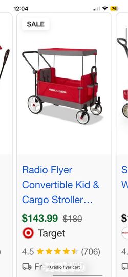Radio flyer cart cargo stroller