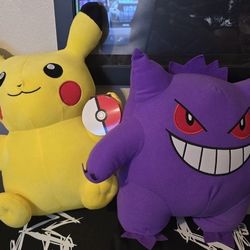 Pikachu and Gengar Plush Brand New