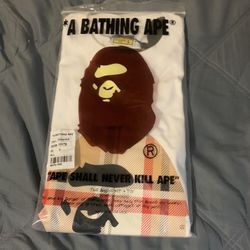 Burberry x BAPE White T-Shirt – Size Large, Never Worn, In Original Packaging
