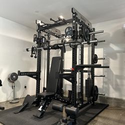 Smith Machine 400 | Adjustable Bench | 245lb Cast Iron Olympic Weights | 7ft Olympic Bar | Fitness | Gym Equipment | FREE DELIVERY/INSTALLATION 🚚 🛠️