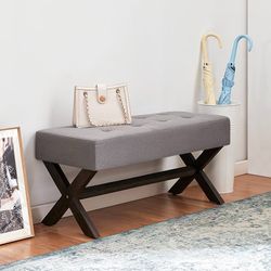 HUIMO 35-inch Entryway Bench, Upholstered
