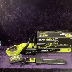 🧰🛠RYOBI 40V HP Brushless 16” Chainsaw /4.0Ah Battery & Charger-LIGHTLY USED/LIKE NEW!-$190!🧰🛠