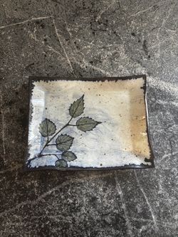 Handmade Ceramic Tray with Leaf Design