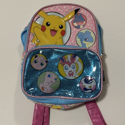 Small Pokemon Back Pack Pikachu Glitter Pink