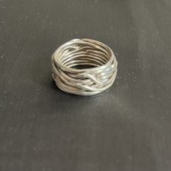 Sterling Silver Braided Ring, Size 8