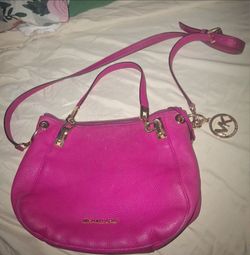 MK pink leather crossbody