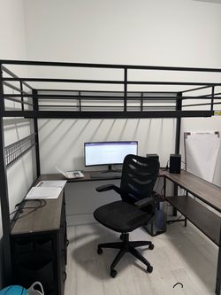 Loft bed with desk