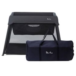 Silver Cross Sleep & Go 3 in 1 Travel Crib - Converts Newborn Bassinet, Crib to Playard - Portable, Lightweight, Easy to Pack with Comfortable Mattres