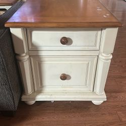 Two Solid Wood End Tables 