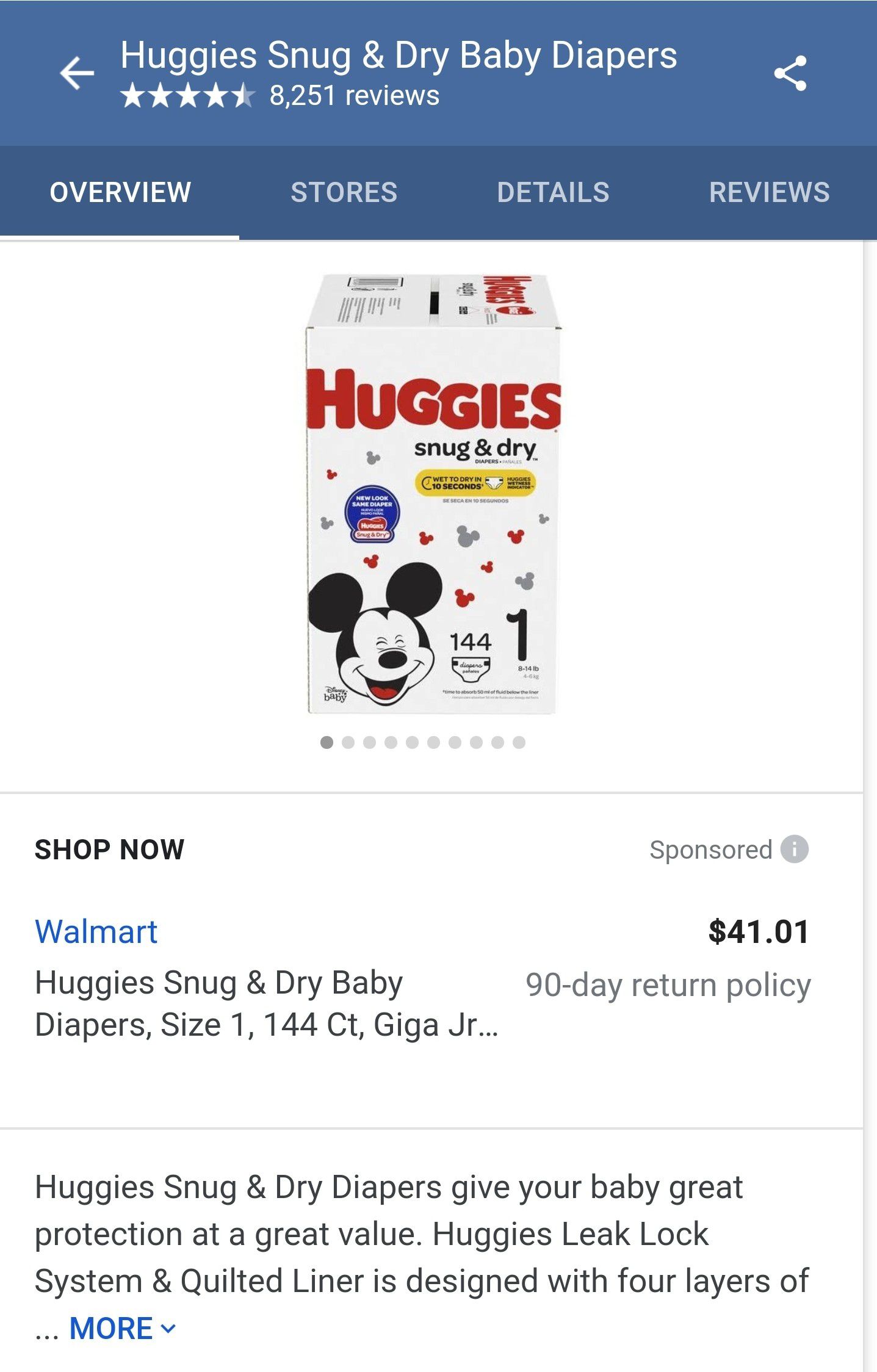 Diapers Huggies Size 1