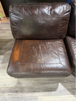 Brown Faux Leather Couch
