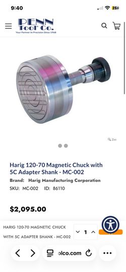 Harig Round Magnetic Chuck with 5C Adapter Shank
