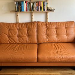 Orange Leather Couch