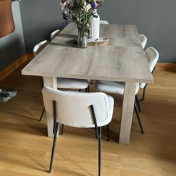 Extended Dining Table With Chairs 