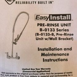 T&S Wall Mount Faucet With Sprayer