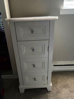 Night stand with marble top white good conditions