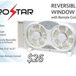 😀 EUROSTAR Twin Window Fan, White, 37"