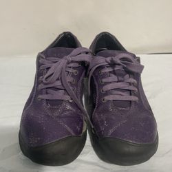 Keen Oxford Women 7.5 Presidio Shoes Purple Leather Lace Up Comfort Walking